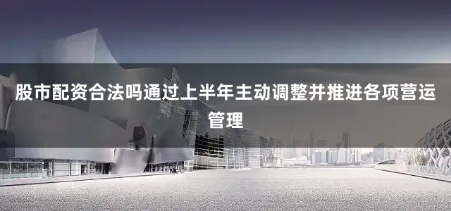 股市配资合法吗通过上半年主动调整并推进各项营运管理