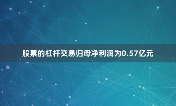 股票的杠杆交易归母净利润为0.57亿元